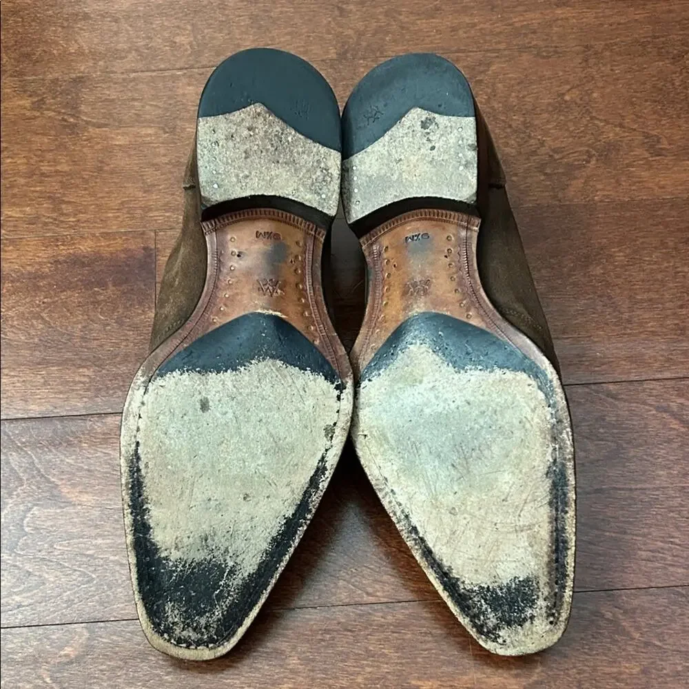 Mezlan Men's Ambrose Brown Suede Lace-Up Oxfords with a Tapered Toe, Size 9.5